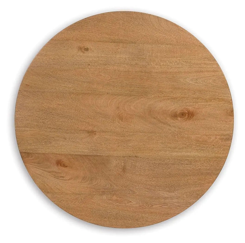 Kristiland - Round End Table - Light Brown by Unique Piece Furniture