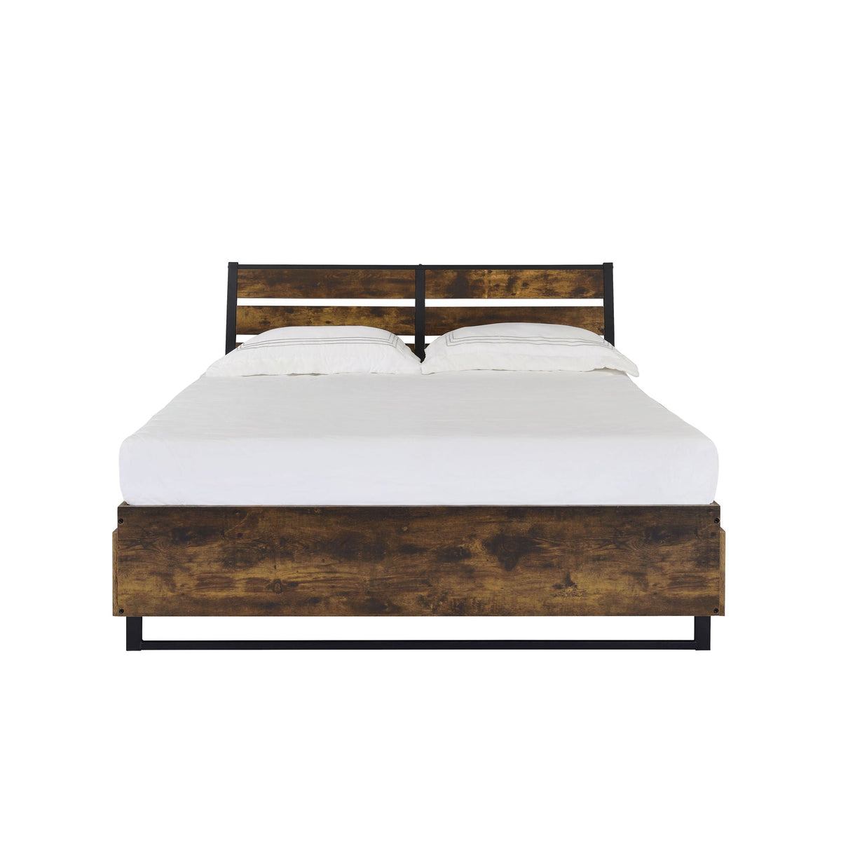 Juvanth Rustic Bed King Panel with Under Bed Storage Option – Dark Brown, photo 4 of 8