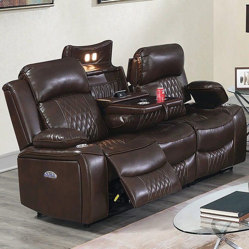 Power Motion Living Room Set With USB Port, Adjustable Headrest, Cup Holder by HouseOfZazla