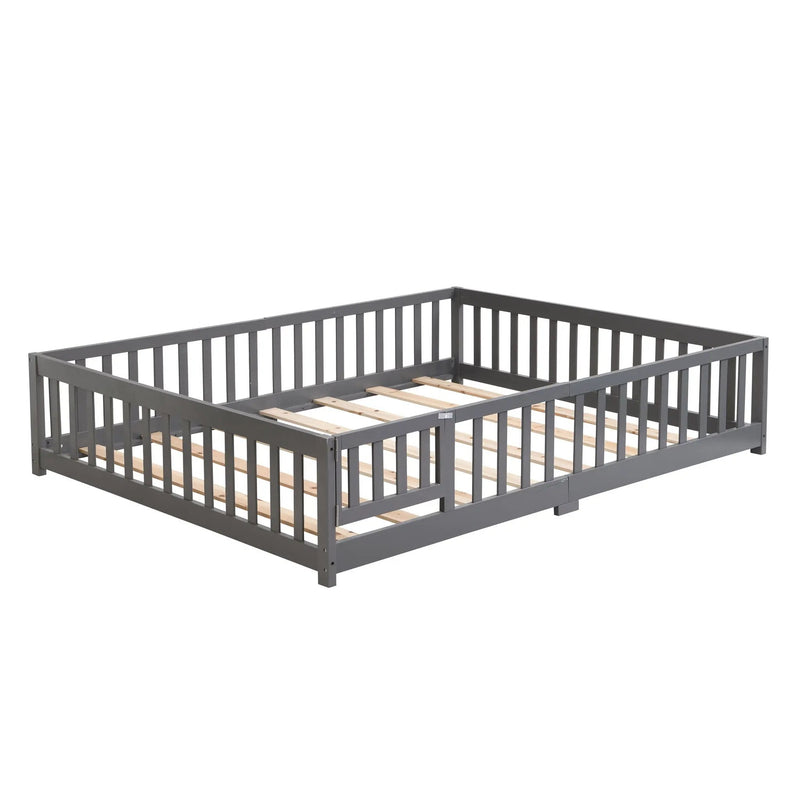 Solid Wood Floor Bed With Door And Fence For Children by Unique Piece Furniture