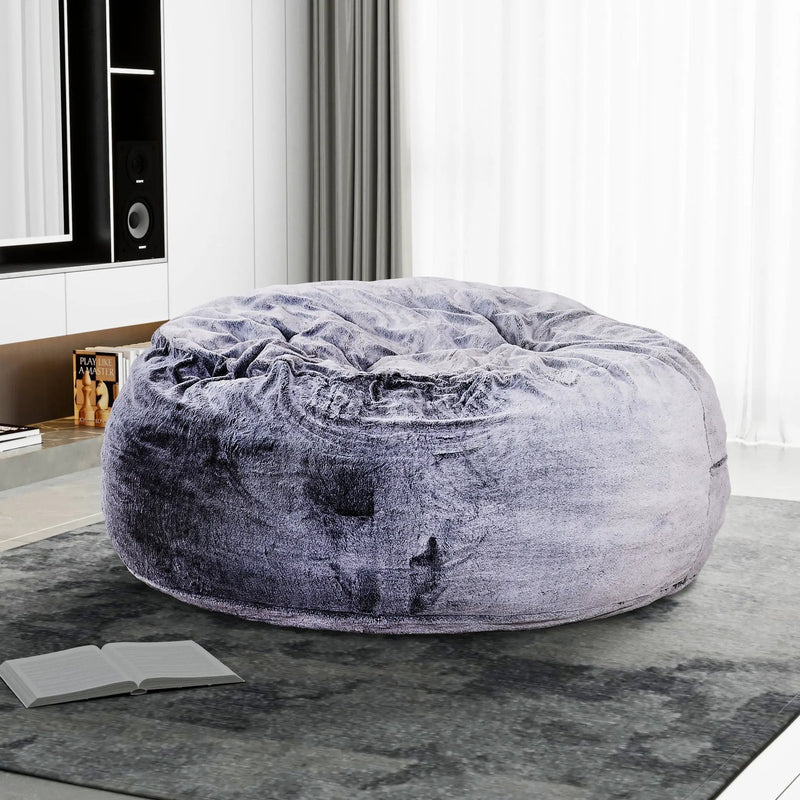 Classic 5Ft Memory Foam Bean Bag Chair, Soft Comfort Lounger - Purple by HouseOfZazla