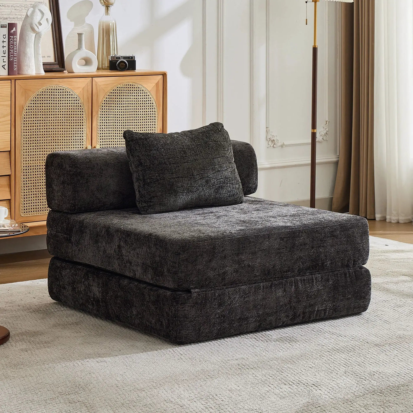 Convertible Floor Sofa Bed With Fixed Shape Frame For Living Room by HouseOfZazla