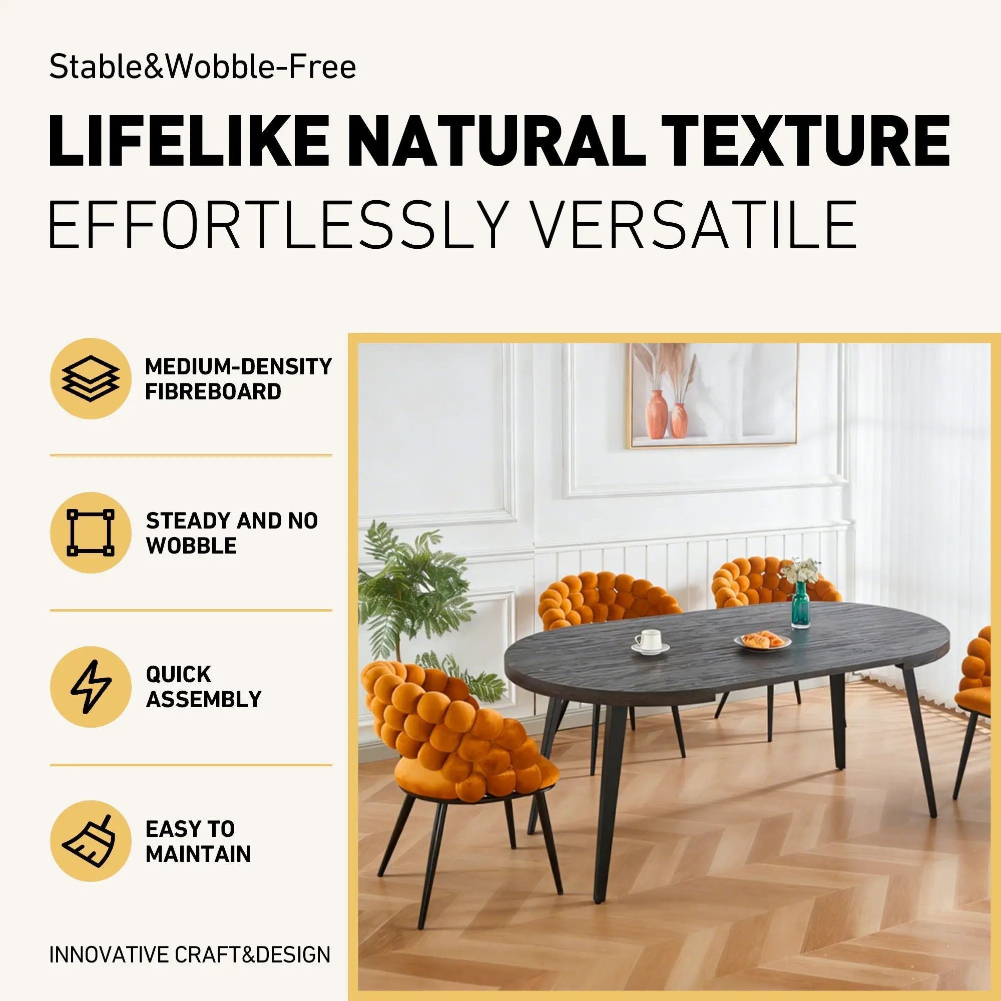 Extendable Dining Table - Black by Unique Piece Furniture