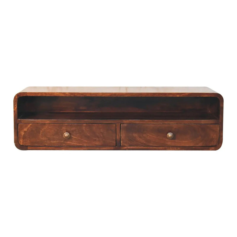 Solid Wood Floating California Console Table by HouseOfZazla