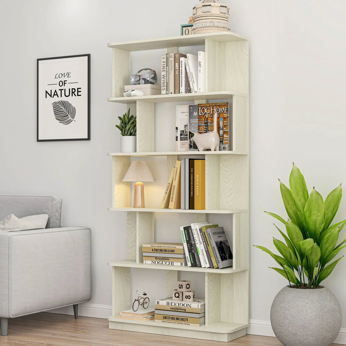 Modern 5 Tier Open Storage Bookcase by HouseOfZazla