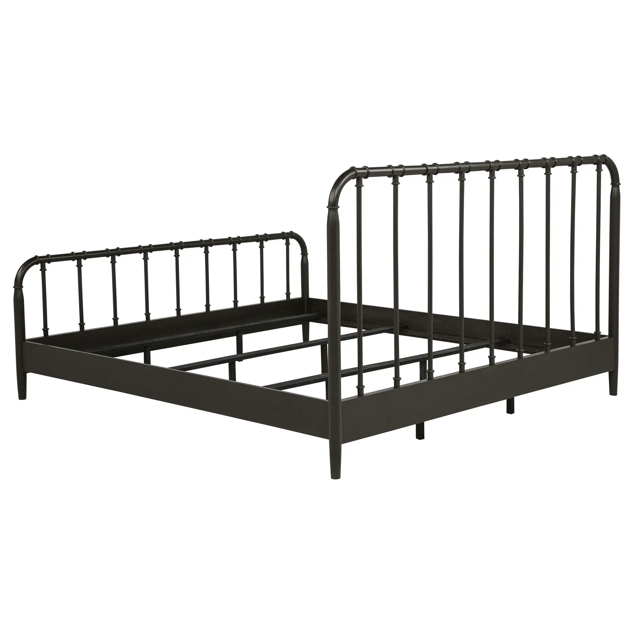 Rocco All Wood Water Pipe Open Frame Eastern King Bed Dark Bronze by Unique Piece Furniture