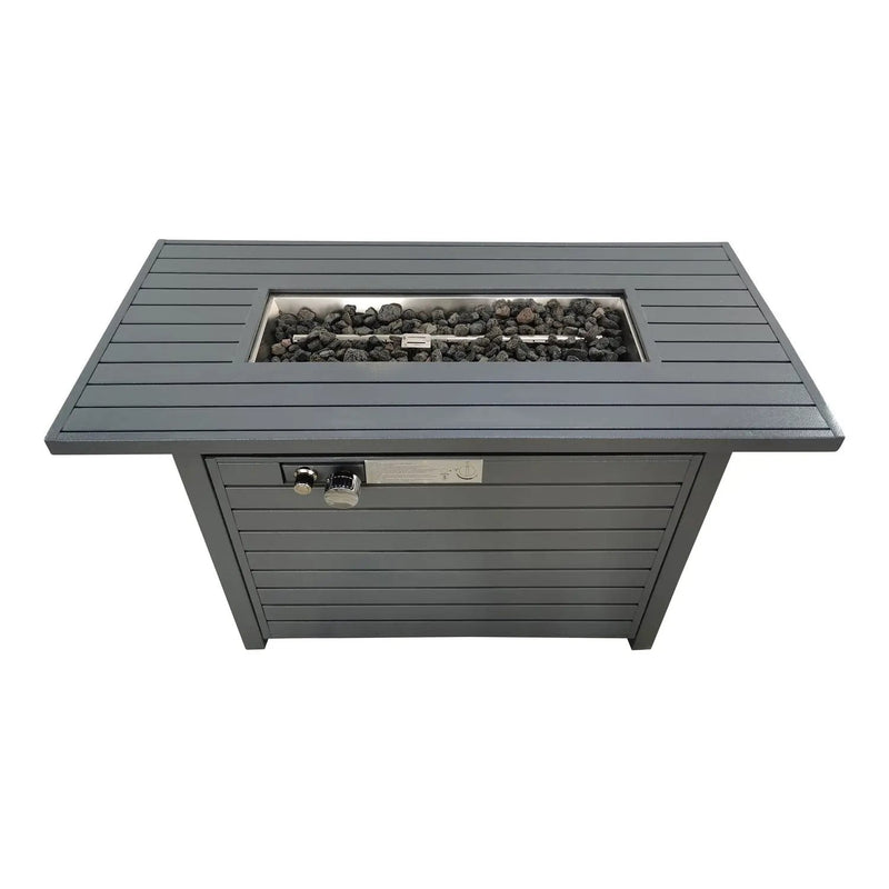Outdoor Fire Pit Table With Lid, Durable Construction - Gray by Unique Piece Furniture