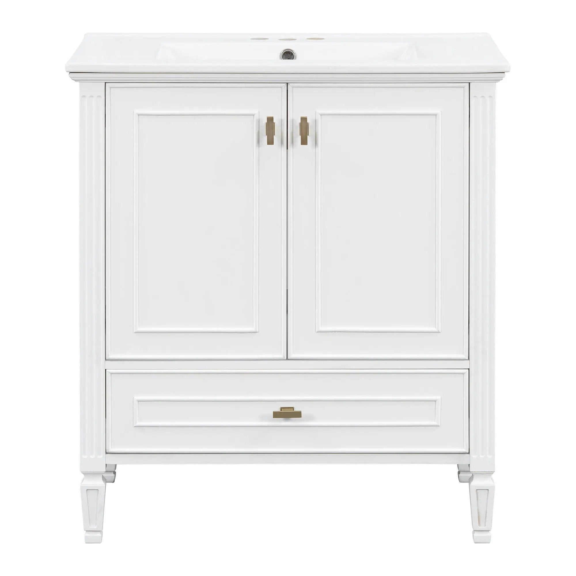 Freestanding Vanity With 1 Drawer & 2 Soft Close Doors With Door Mounted Storage by HouseOfZazla