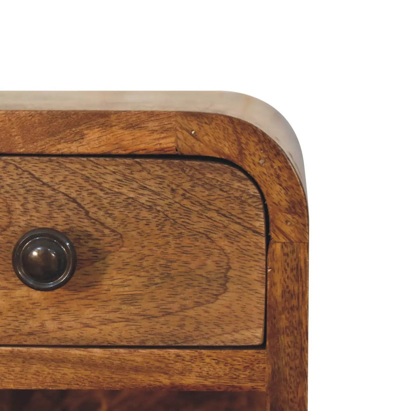 Solid Wood Curved Wall Mounted Bedside Table by HouseOfZazla