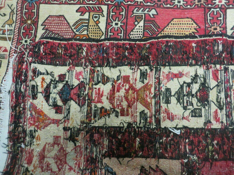 4' X 6' Vintage Russian Kilim Handmade Flat Soumak Weave Silk Wool Rug Organic by Jewel Rugs