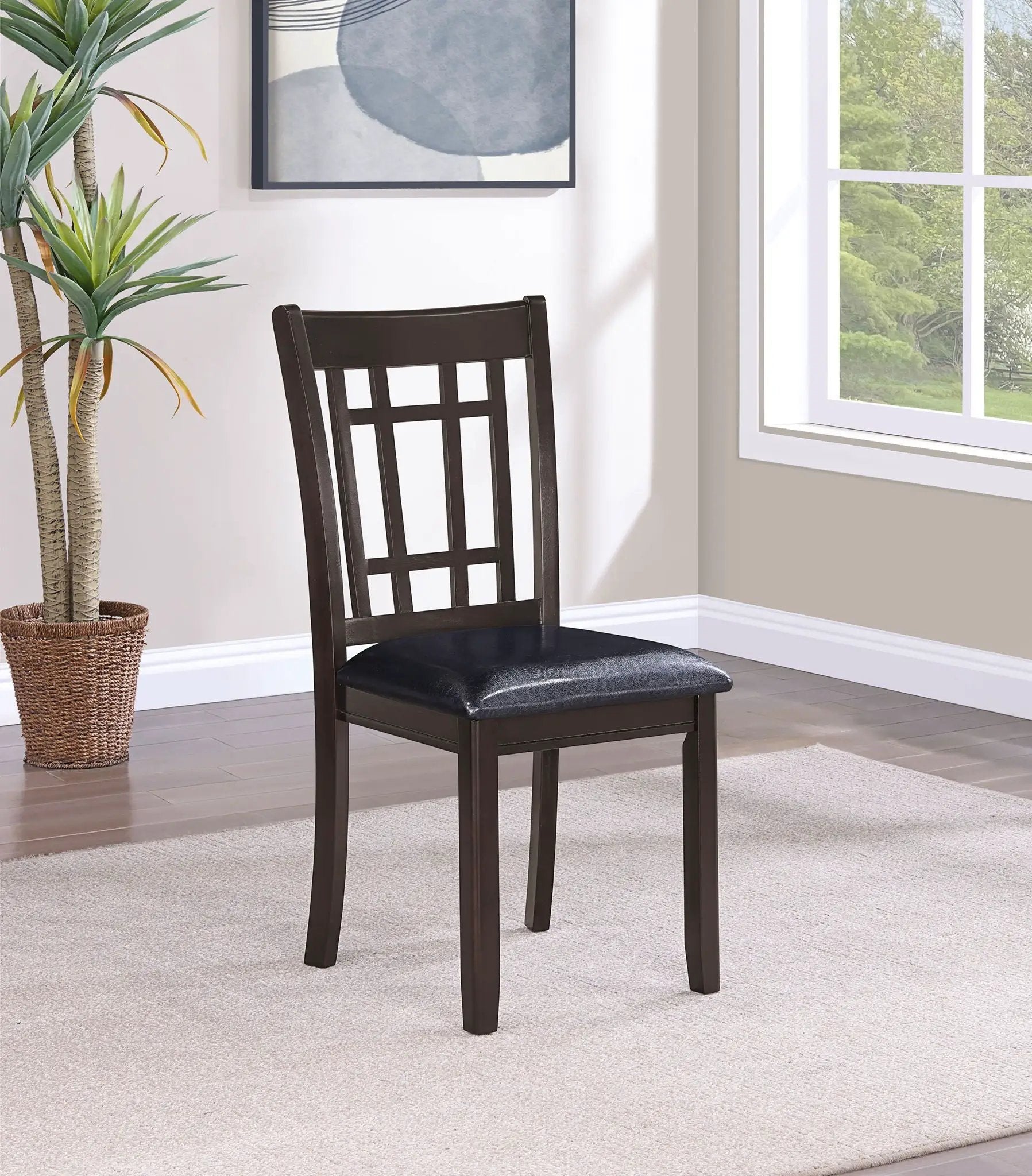 Lavon Wood Dining Side Chair Black and Espresso (Set of 2) by Unique Piece Furniture