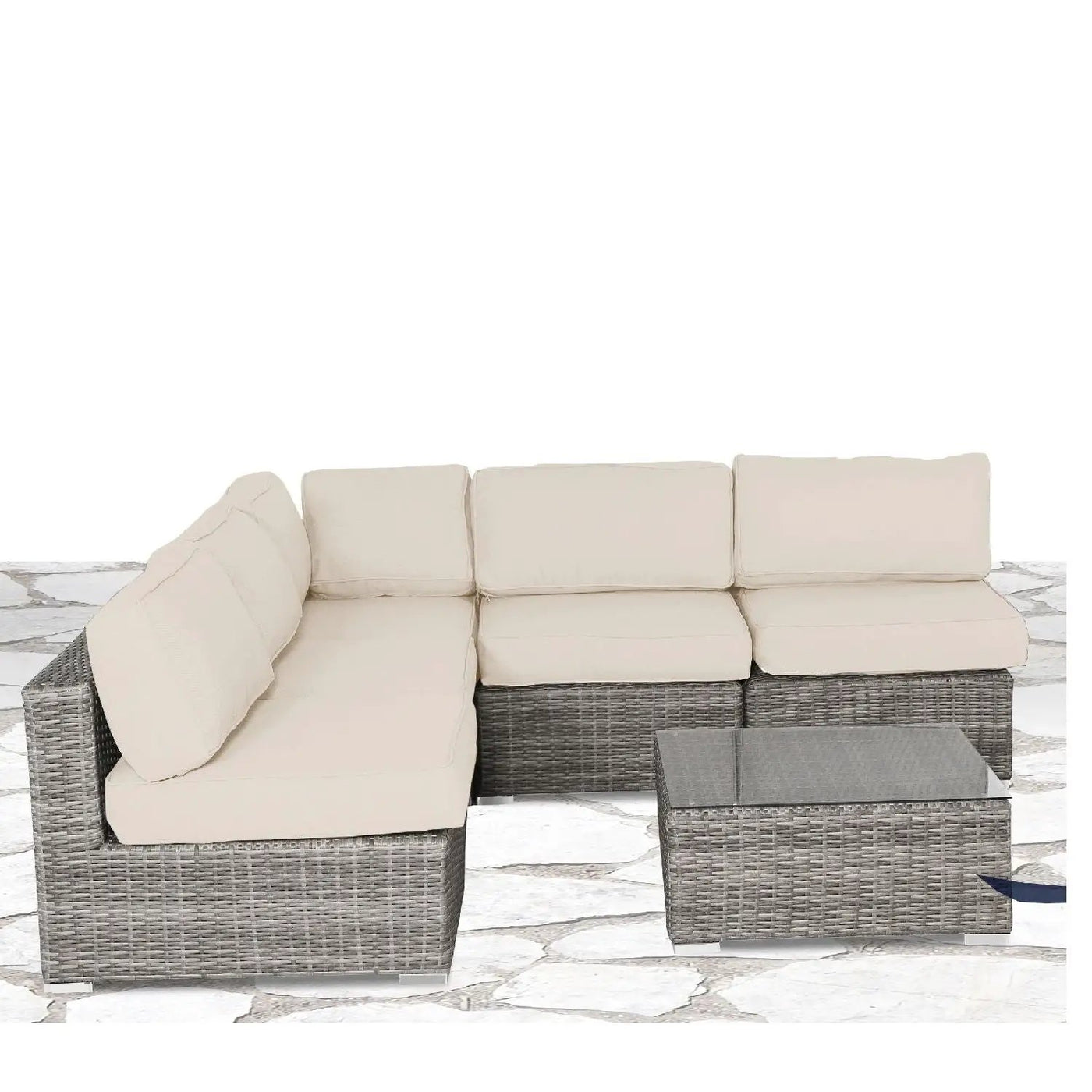 Seating Set With Cushions Handcrafted Wicker Design by HouseOfZazla