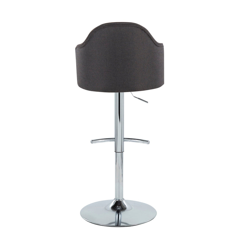 Ahoy - Contemporary Adjustable Barstool With Swivel With Rounded T Footrest (Set of 2) by Unique Piece Furniture
