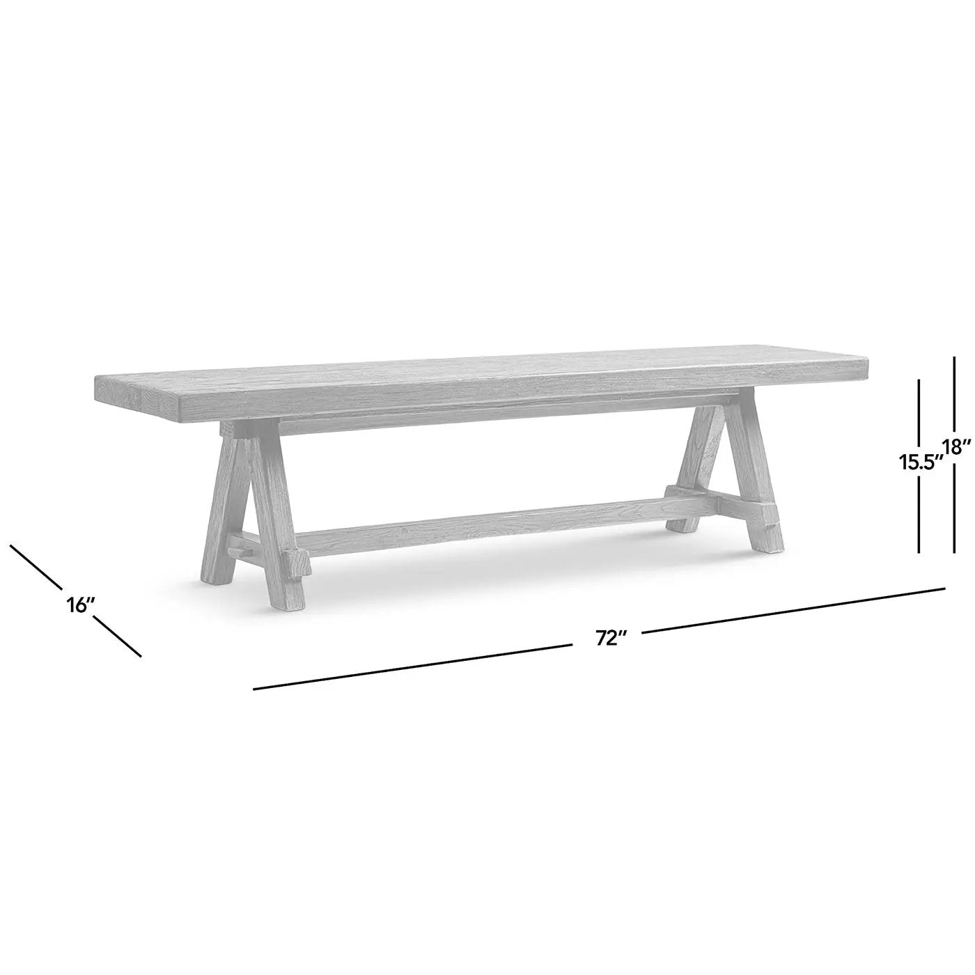 Hawthorne 72' Reclaimed Elm Trestle Dining Bench by HouseOfZazla