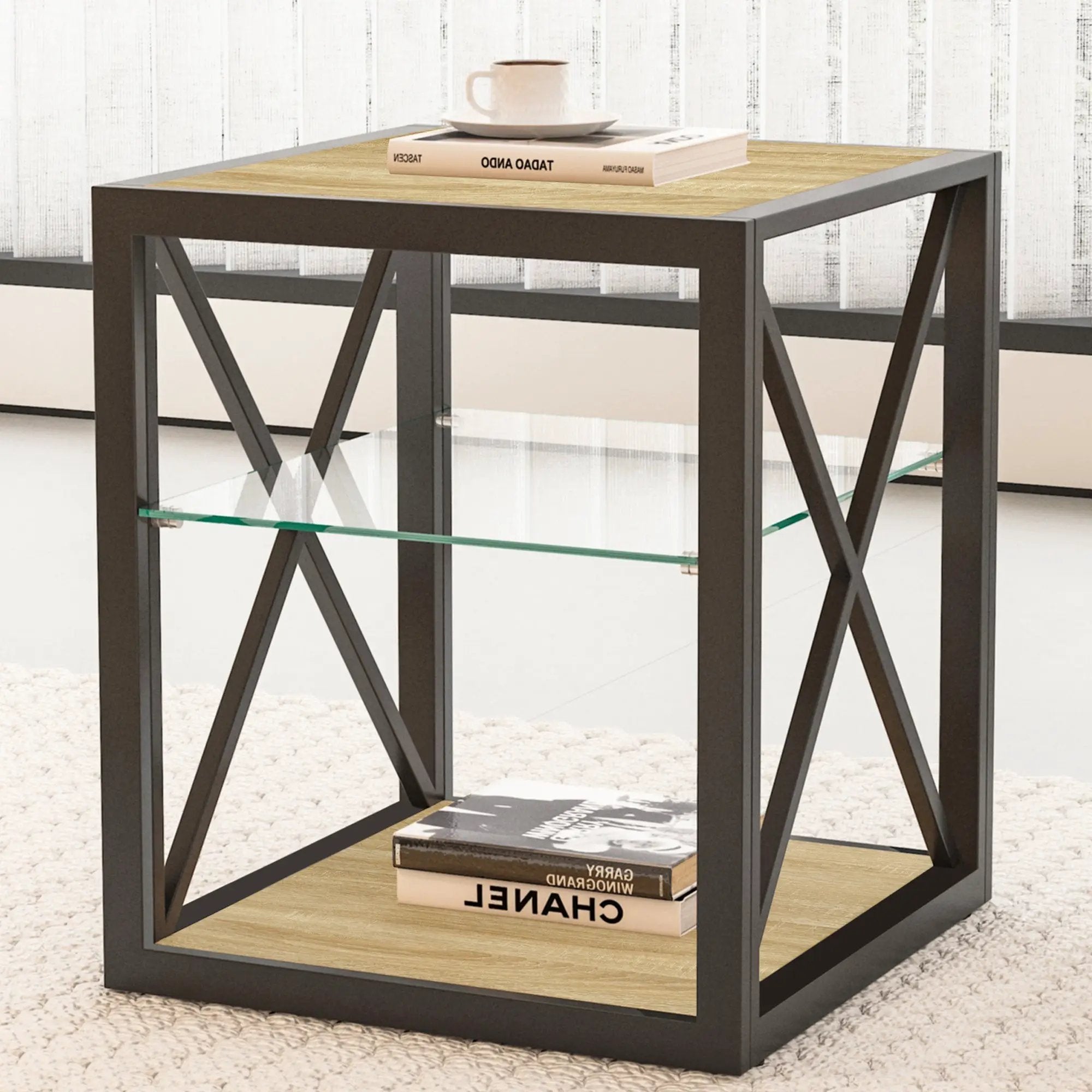 1 Piece Modern End Table Nightstand for Bedroom & Living Room by HouseOfZazla