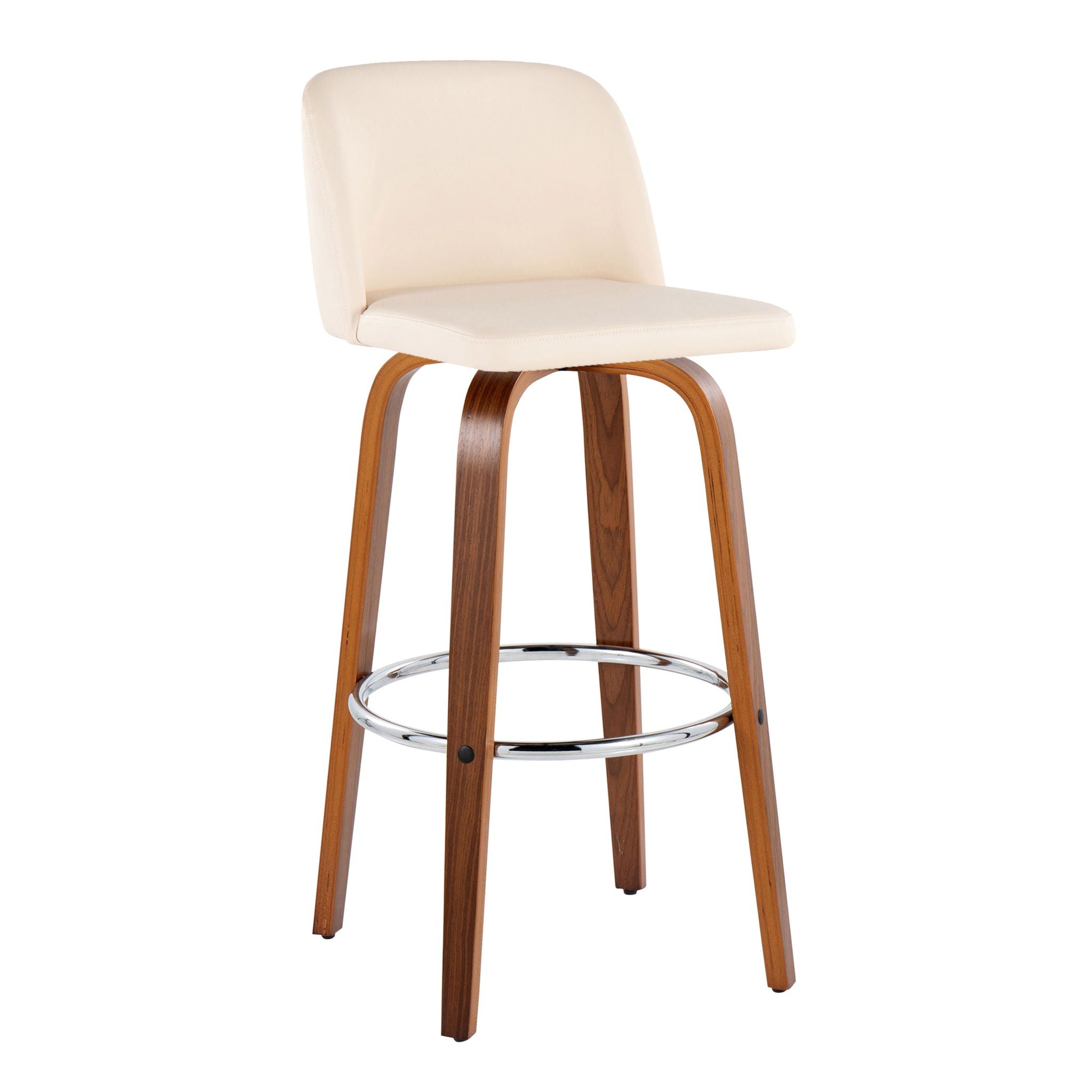Toriano - Mid Century Modern Fixed Height, Barstool With Swivel With Round Footrest (Set of 2) by Unique Piece Furniture