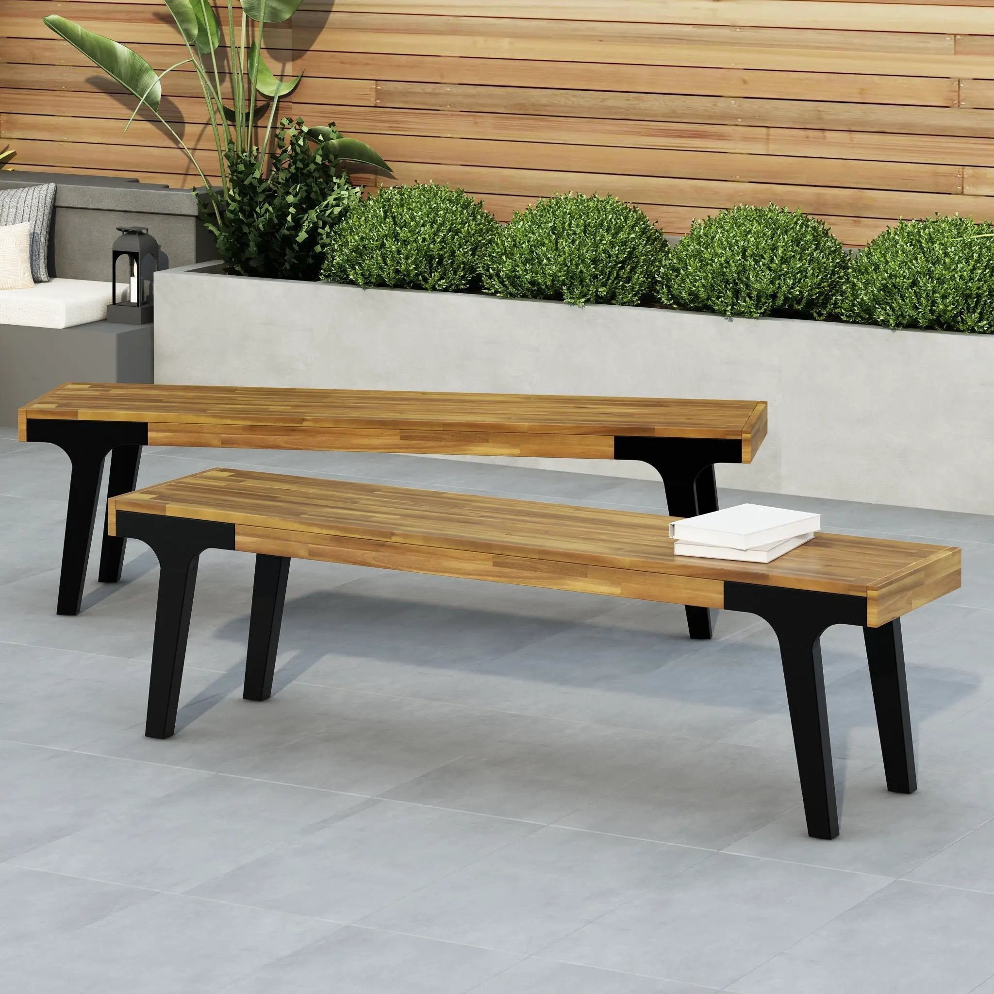 Dining Bench (Set of 2) - Teak by HouseOfZazla