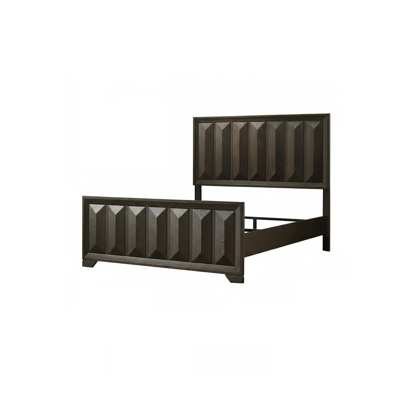 3 Piece Bedroom Set With Faceted Panels Bed And 2 Nightstands by Unique Piece Furniture