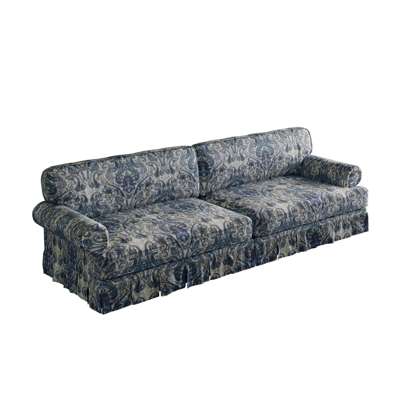 Luxuriously Comfortable Cloud Couch Sofa With Elegant Rolled Arms & Pleated Skirt Design by HouseOfZazla