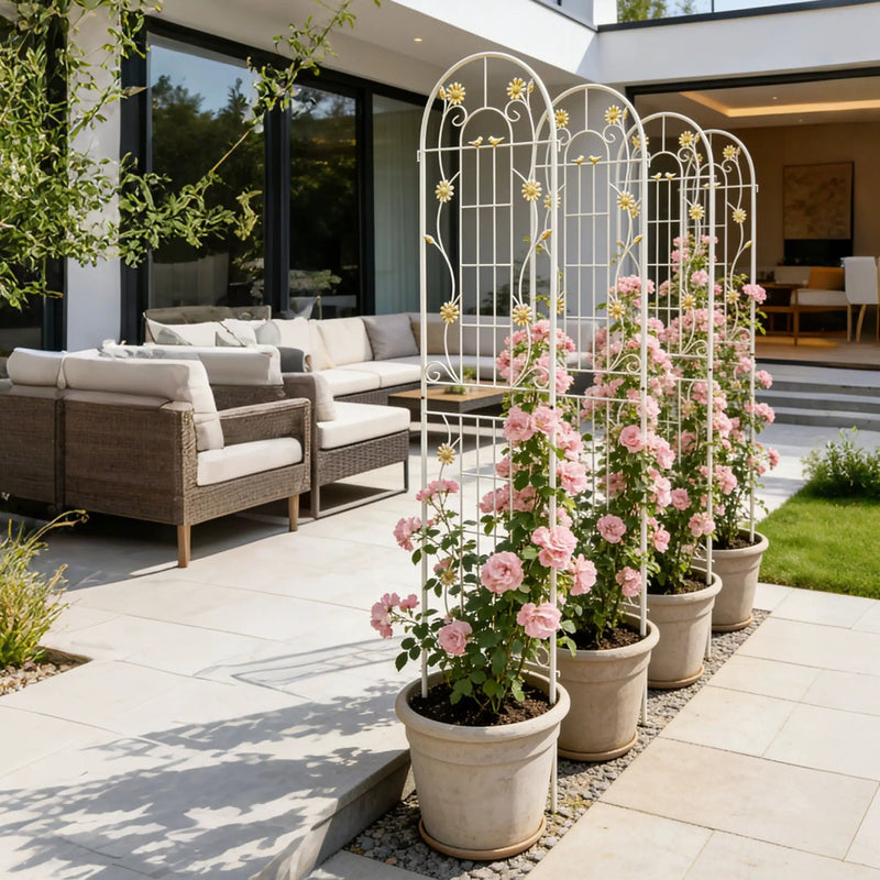Metal Garden Trellis Rustproof Trellis For Climbing Plant Outdoor Flower Support by Unique Piece Furniture