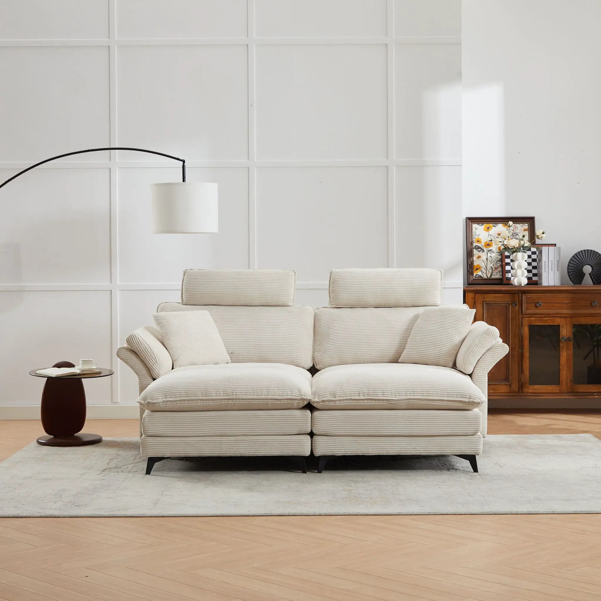 Modern Deep Seat Sectional Sofa With Ottoman by Unique Piece Furniture