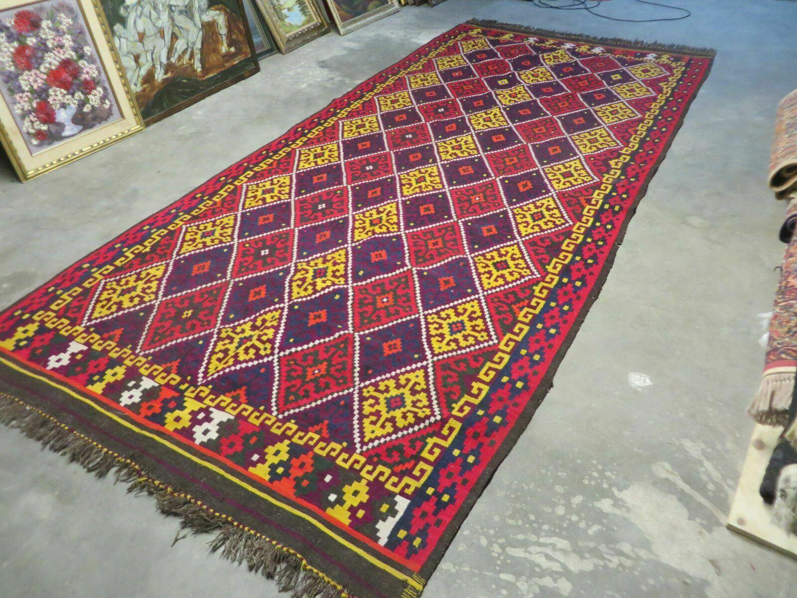6' X 13' Antique Turkish Kilim Handmade Flat Weave Wool Rug Veg Dye by Jewel Rugs