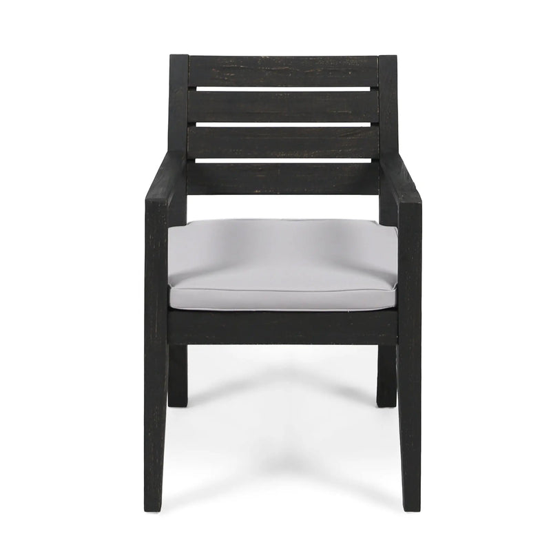 Outdoor 6 Seater Dining Set With Bench - Dark Gray / Light Gray by HouseOfZazla
