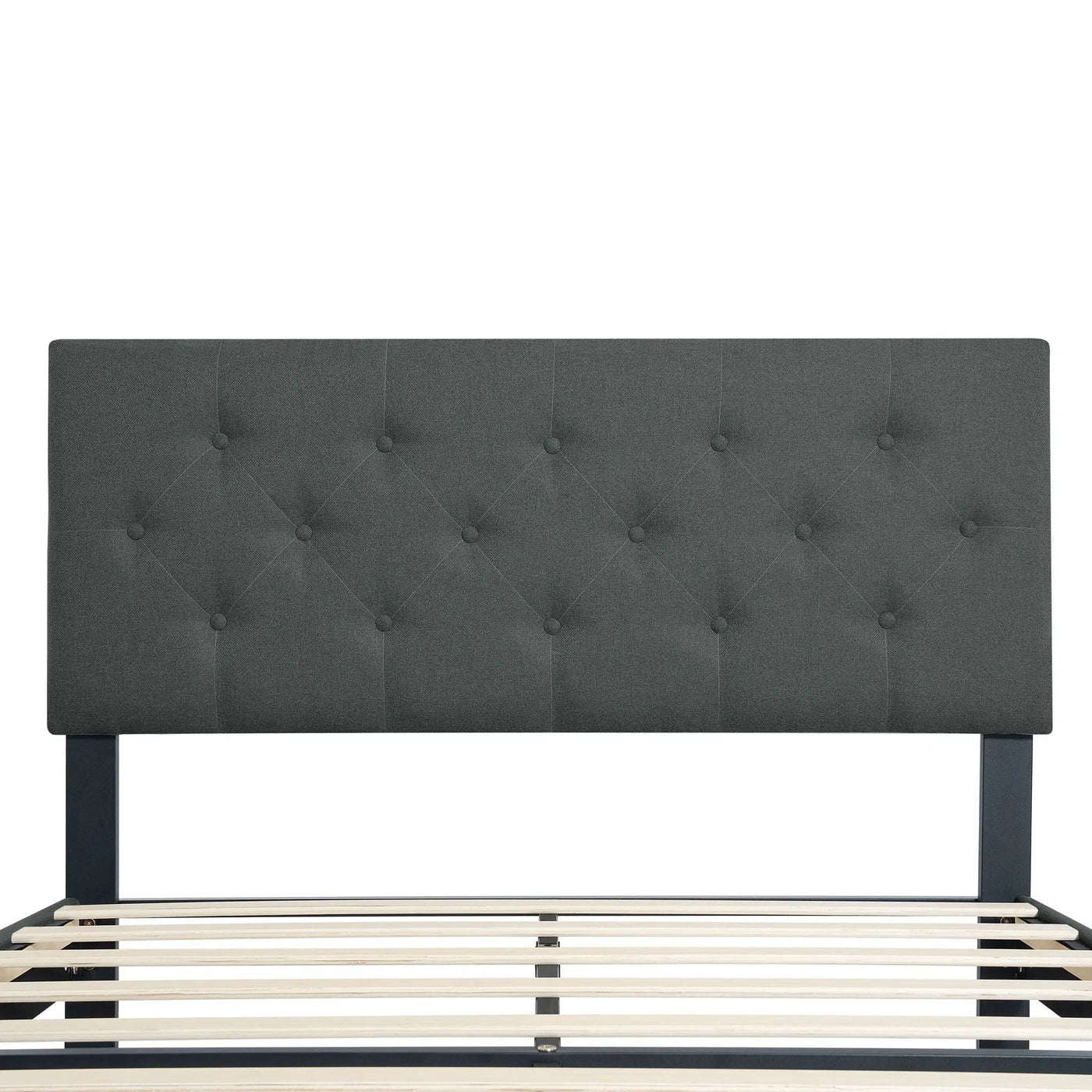 Modern Upholstered Platform Bed Frame With Button Tufted Fabric Headboard by Unique Piece Furniture