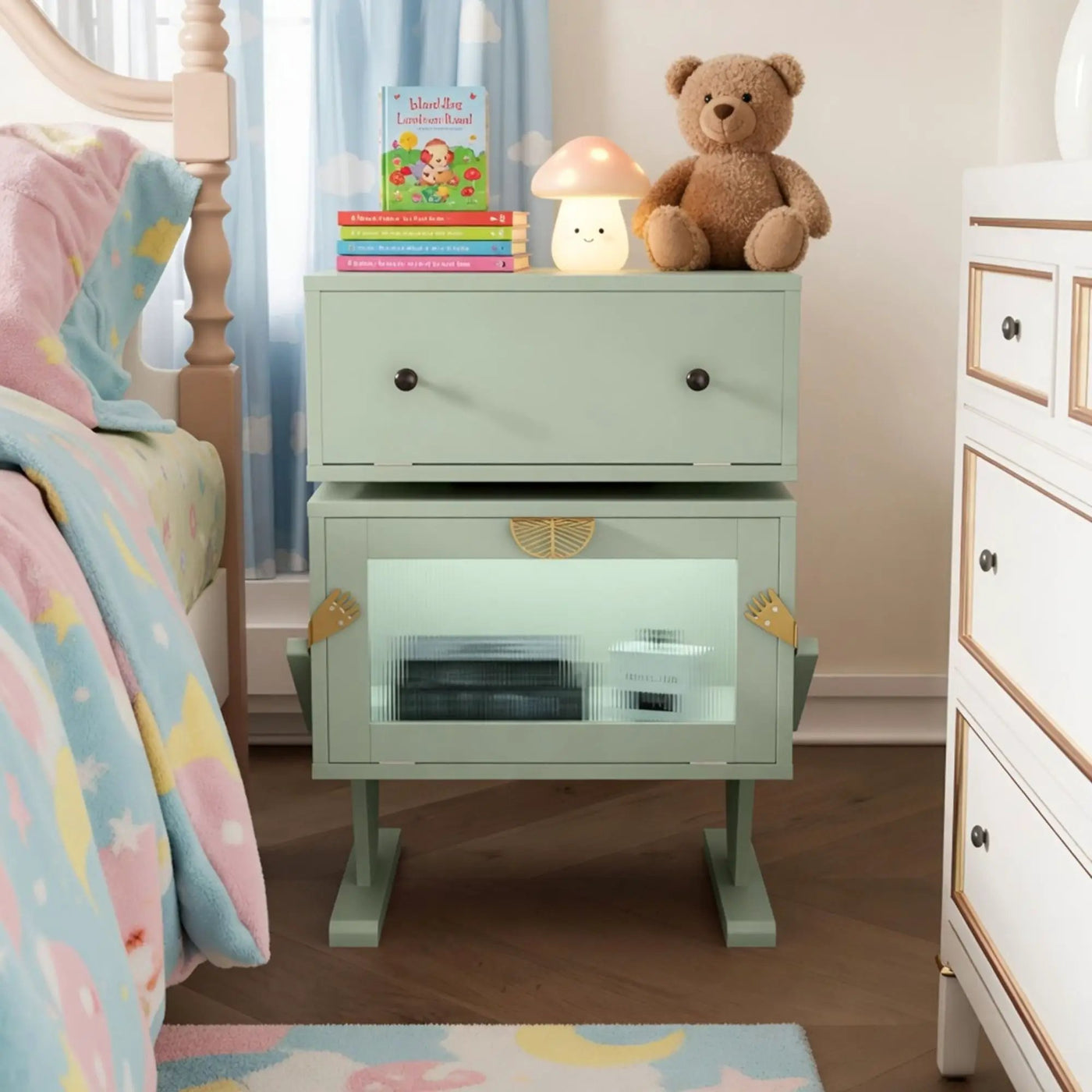 Robot LED Nightstand With 360° Rotating Drawer by HouseOfZazla