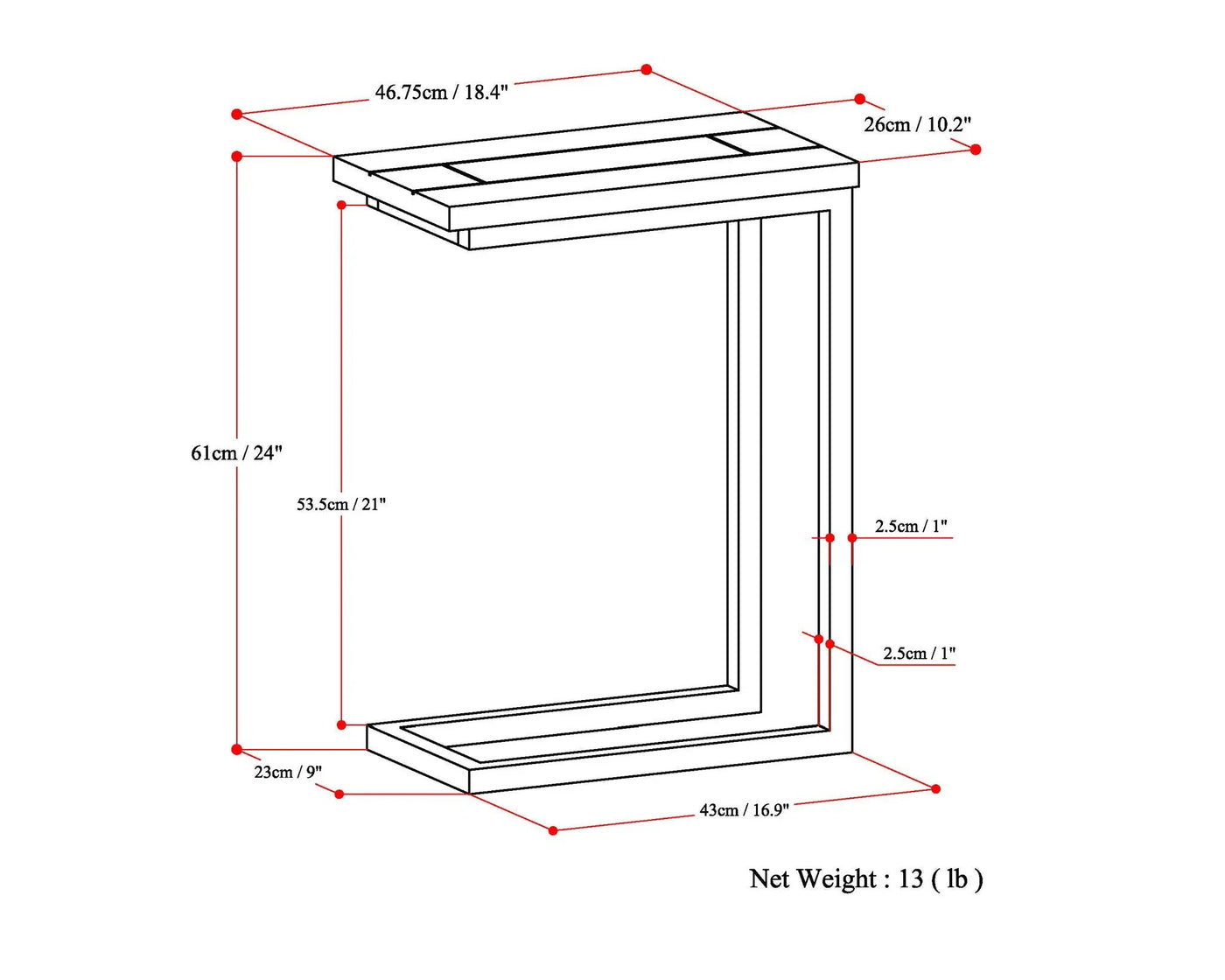 Skyler - C Side Handcrafted Table by HouseOfZazla