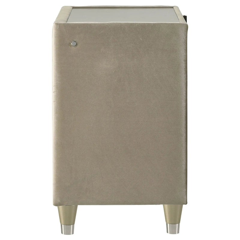 Lorient 2-drawer LED Nightstand with USB Ivory and Camel by Unique Piece Furniture