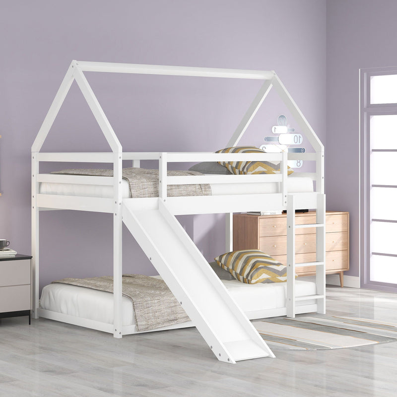 House Shape Bunk Bed With Slide And Ladder by Unique Piece Furniture