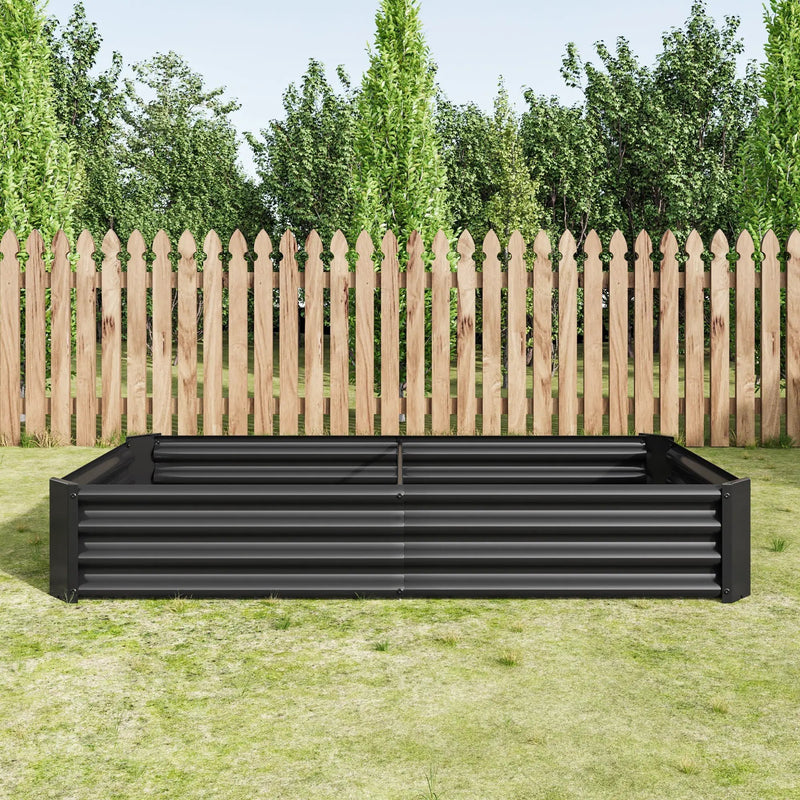 Raised Garden Bed Outdoor 6×3×1 ft Metal Raised Rectangle Planter Bed by HouseOfZazla