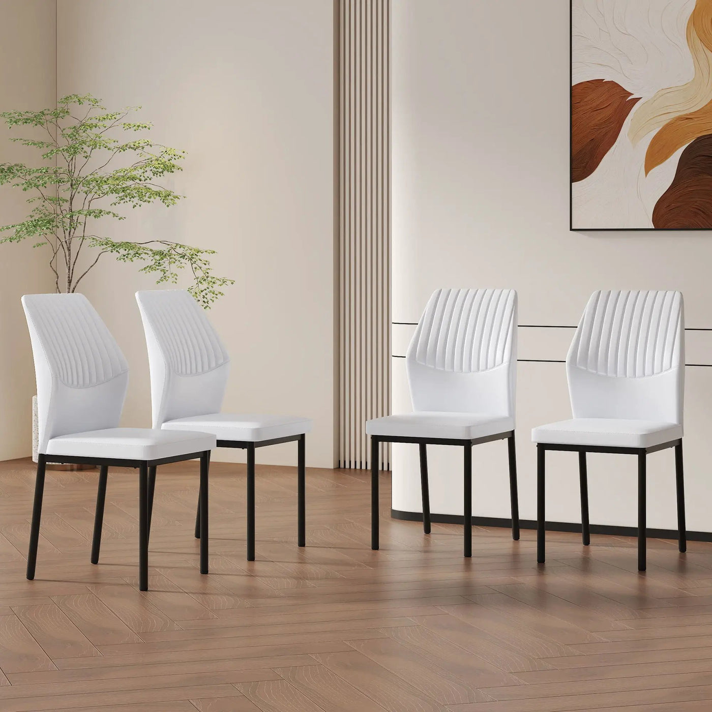 Ergonomic Simple Chair With Metal Leg by Unique Piece Furniture