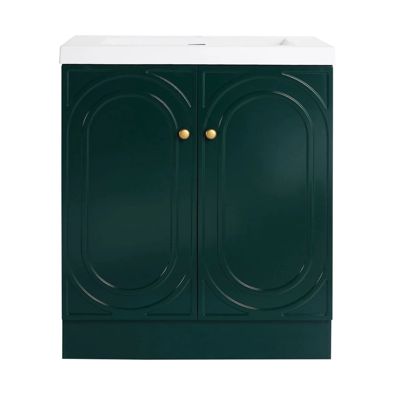 Contemporary Freestanding Bathroom Vanity With Resin Sink & Soft-Close Cabinet Doors by HouseOfZazla