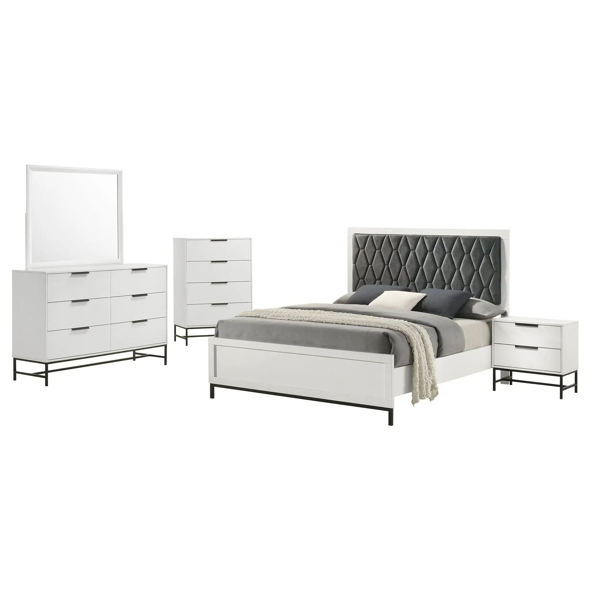 Sonora 5-piece Eastern King Bedroom Set White by Unique Piece Furniture
