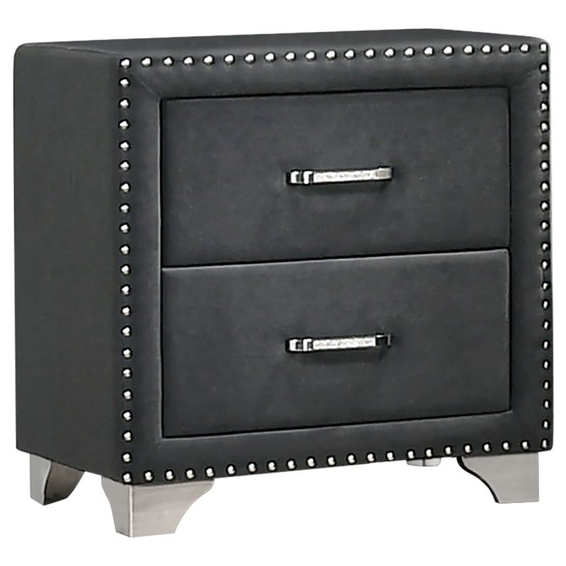 Melody Upholstered 2-drawer Nightstand Grey by Unique Piece Furniture
