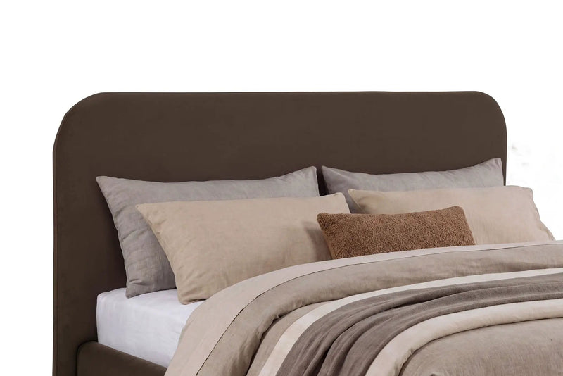 Anders Upholstered Eastern King Storage Lift Platform Bed Chocolate by Unique Piece Furniture