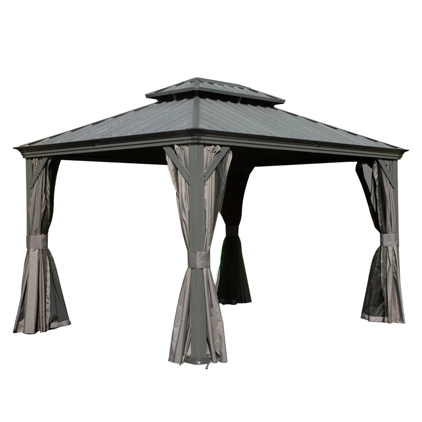 11x13FT Outdoor Gazebo with Galvanized Steel Double Roof by HouseOfZazla