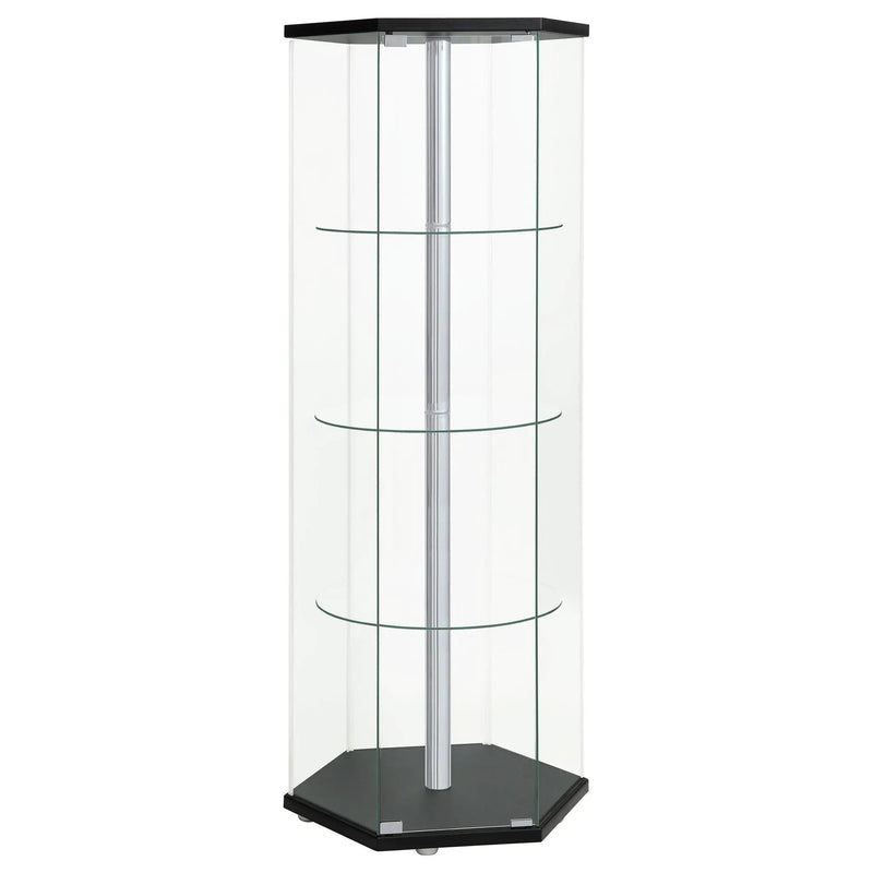 Tenley - 4 Shelf Curio Cabinet With Hexagonal Design by HouseOfZazla