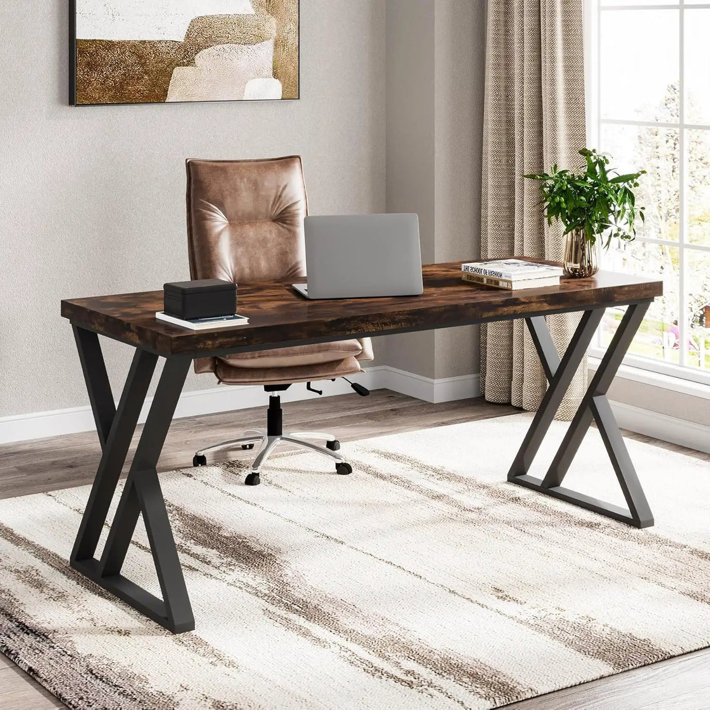 Writing Desk With Z-Shaped Legs by HouseOfZazla