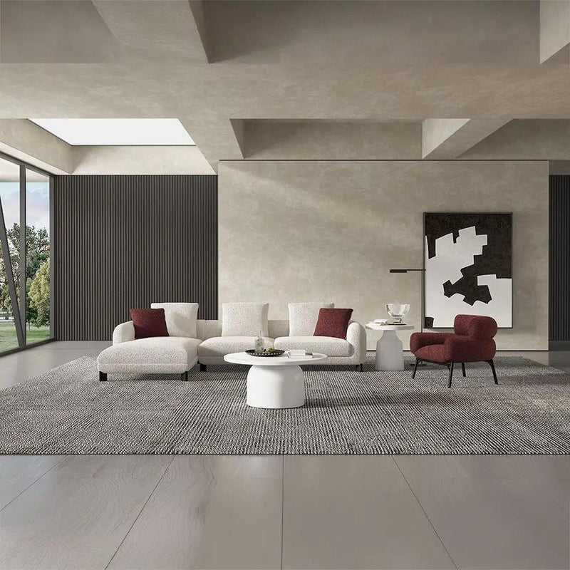 Mardi - Sectional Sofa With 6 Pillows - Maroon & Beige Tweed by Unique Piece Furniture