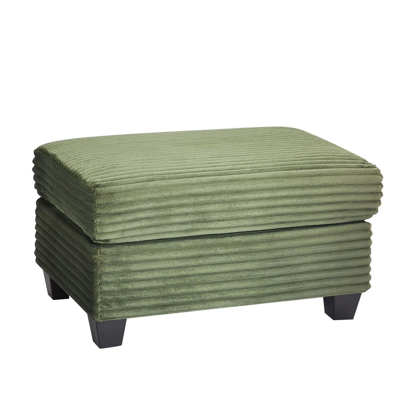 Upholstered U-Shaped Sectional Sofa With Movable Ottoman And Side Storage Pockets