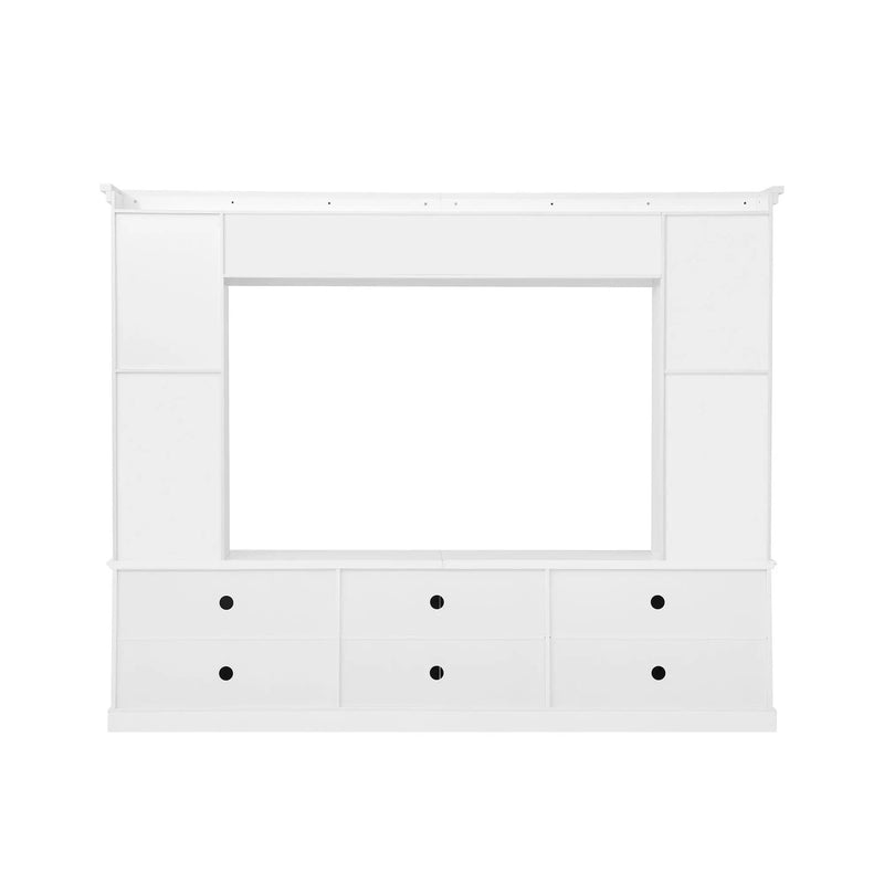 TV Stand With Bookcase, Storage Cabinet With 3 Adjustable Shelves, Living Room Entertainment Center - White by HouseOfZazla