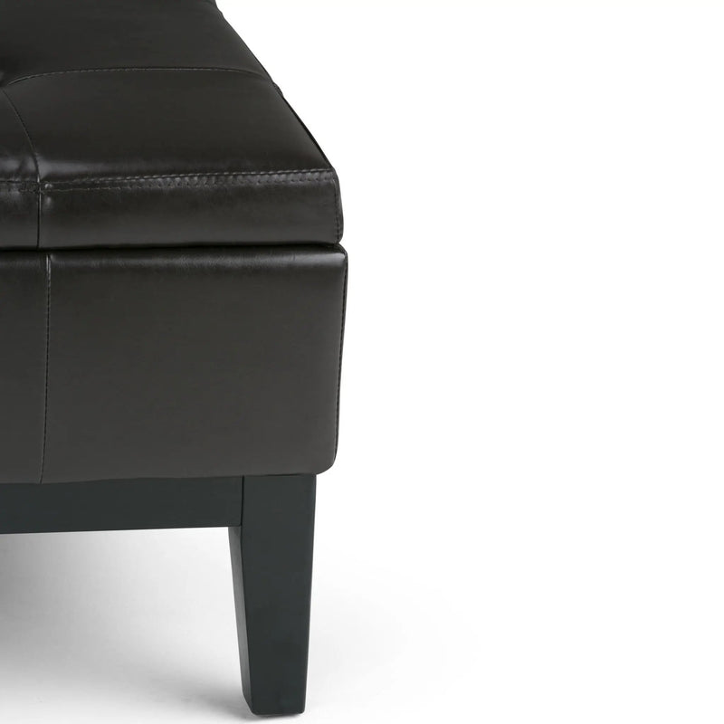 Dover - Square Coffee Table Storage Ottoman - Tanners Brown by Unique Piece Furniture