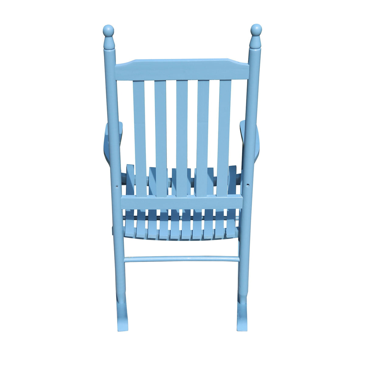 Wooden Porch Rocker Chair with Solid Populus Wood Construction - Red, Dark Brown, Light Blue, photo 9 of 19