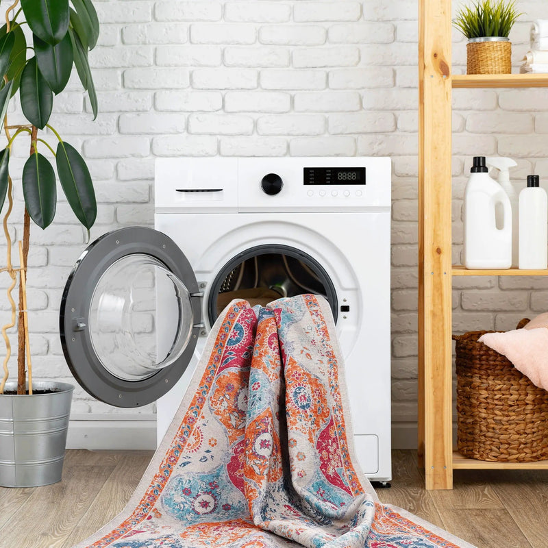 Maval - 6' X 9' Washable Area Rug - Cream by HouseOfZazla
