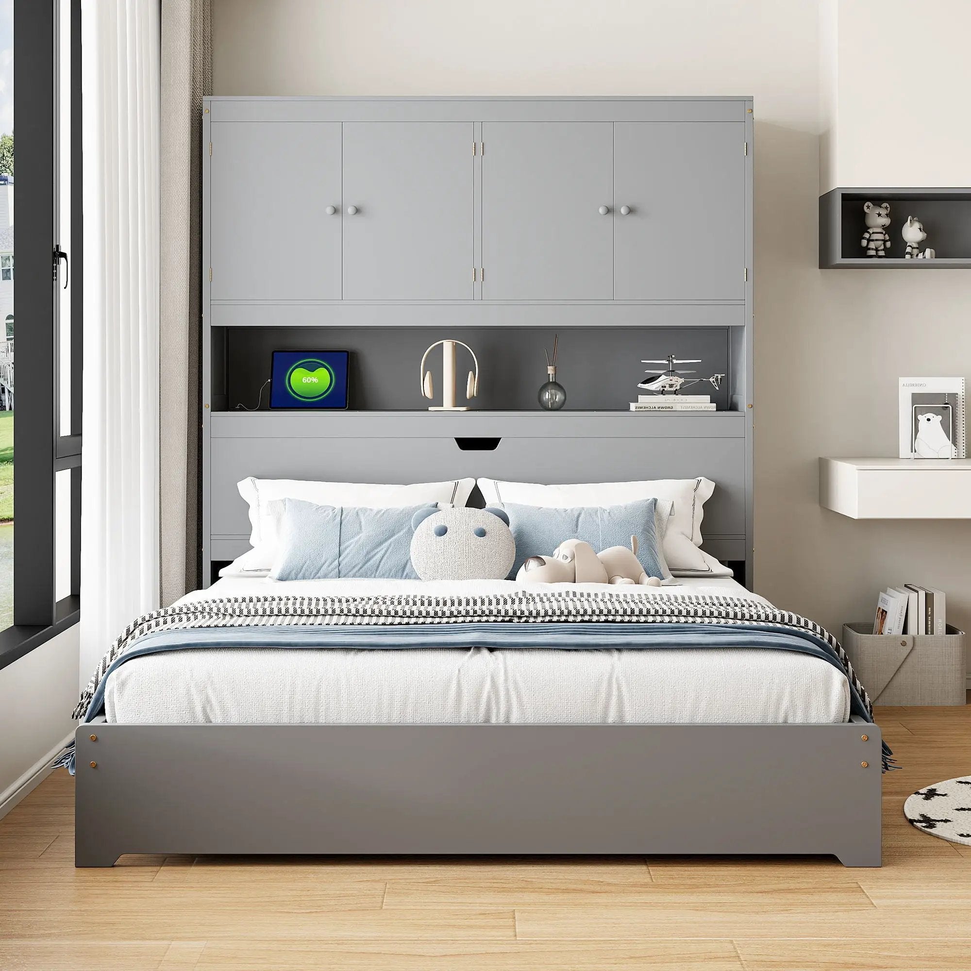 Platform Bed With USB, Storage Headboard & Drawers by Unique Piece Furniture