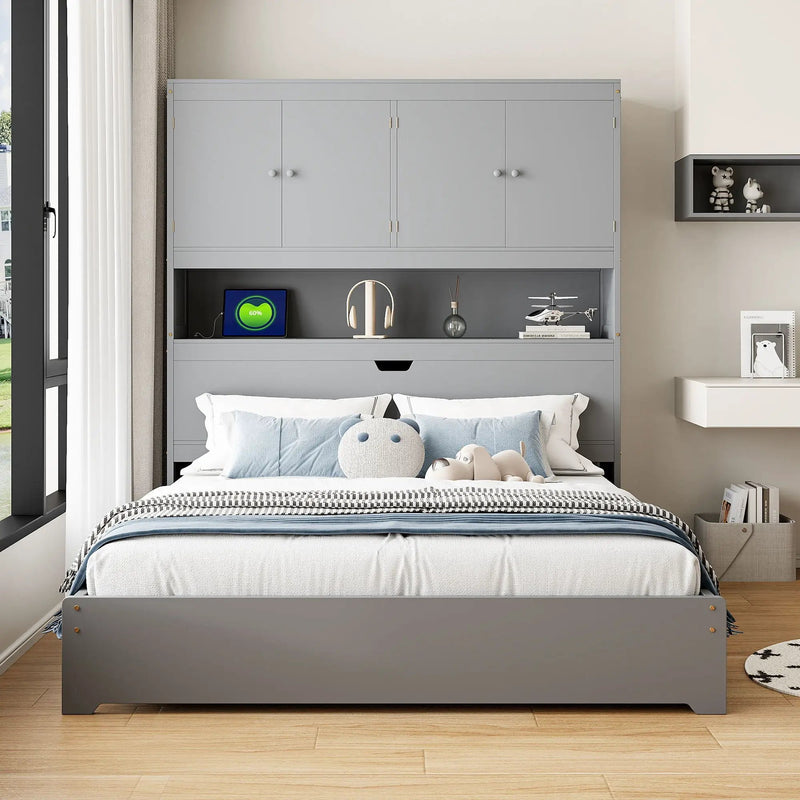 Platform Bed With USB, Storage Headboard & Drawers by Unique Piece Furniture
