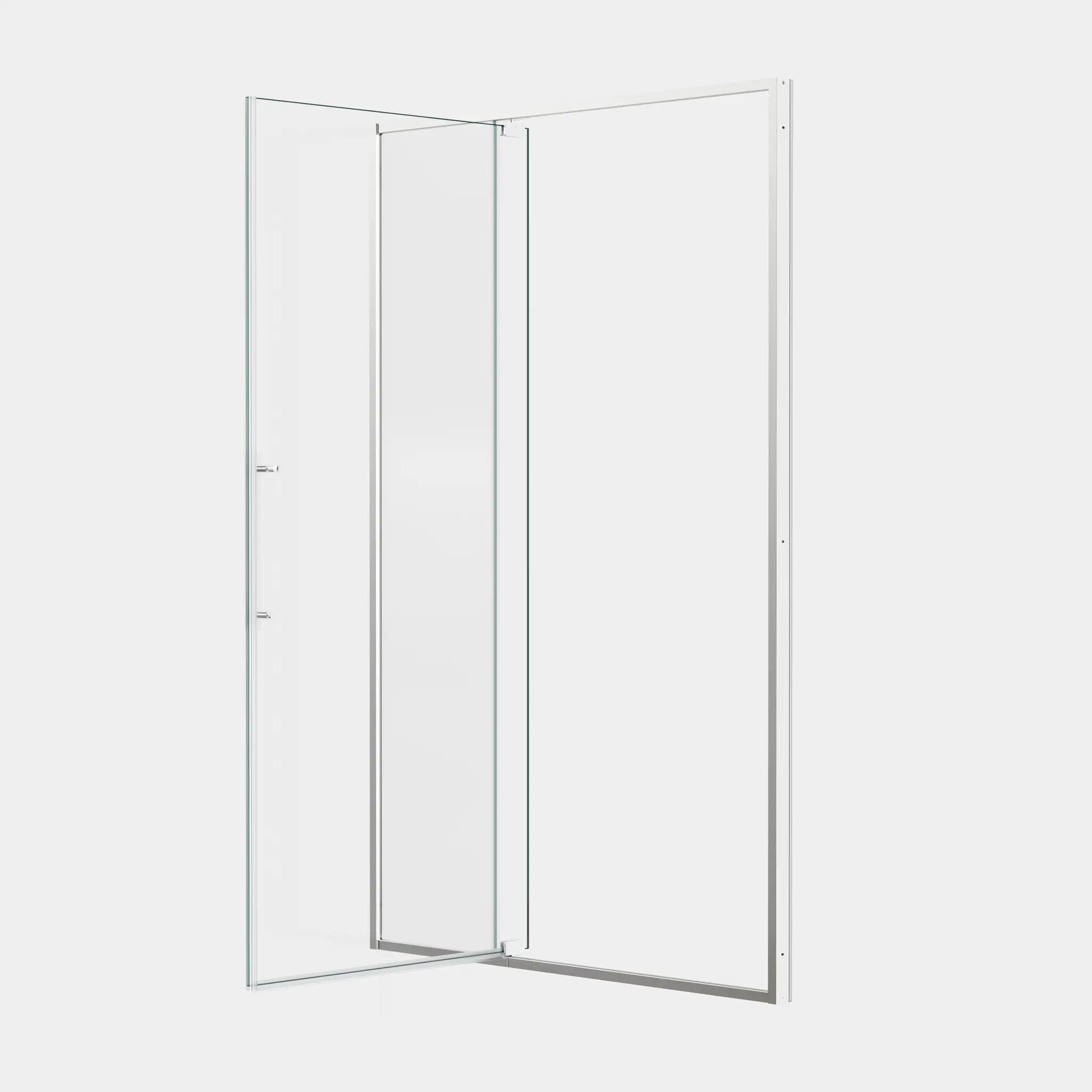 50-54"W x 74"H Pivot Shower Door with 5/16" Tempered Glass - Brushed Nickel Finish by HouseOfZazla